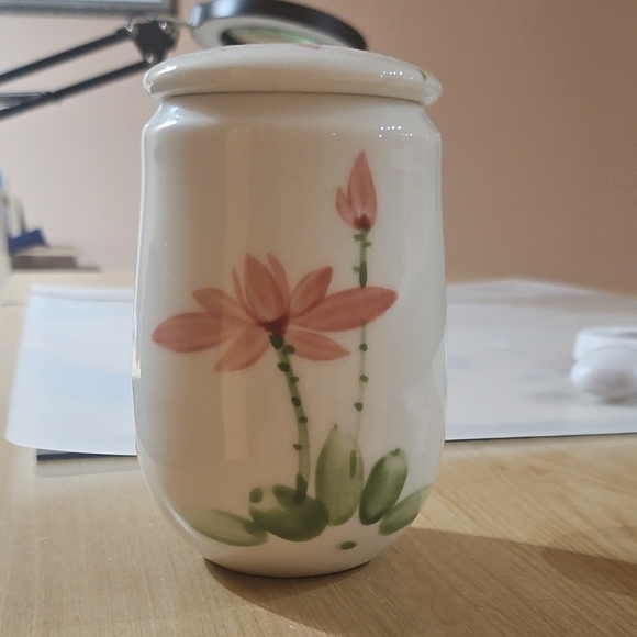 Other - Floral Ceramic Jar with Lid